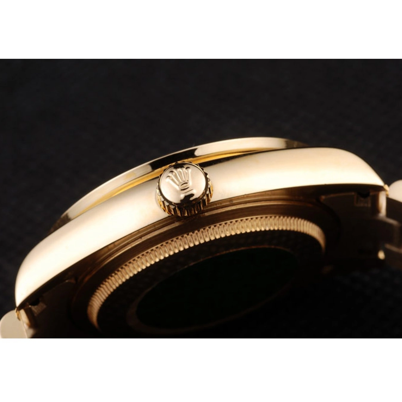 Aaa replica watch Day-Date Dial Gold White Plated Yellow Stainless 18k Rolex Steel 0709